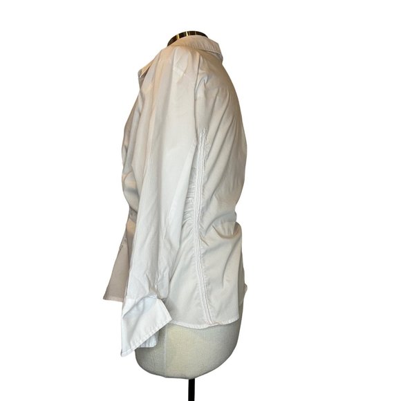 Zac & Rachel Women's White Blouse Size XL Dress or Office Long Sleeve Button Dow - Picture 3 of 10